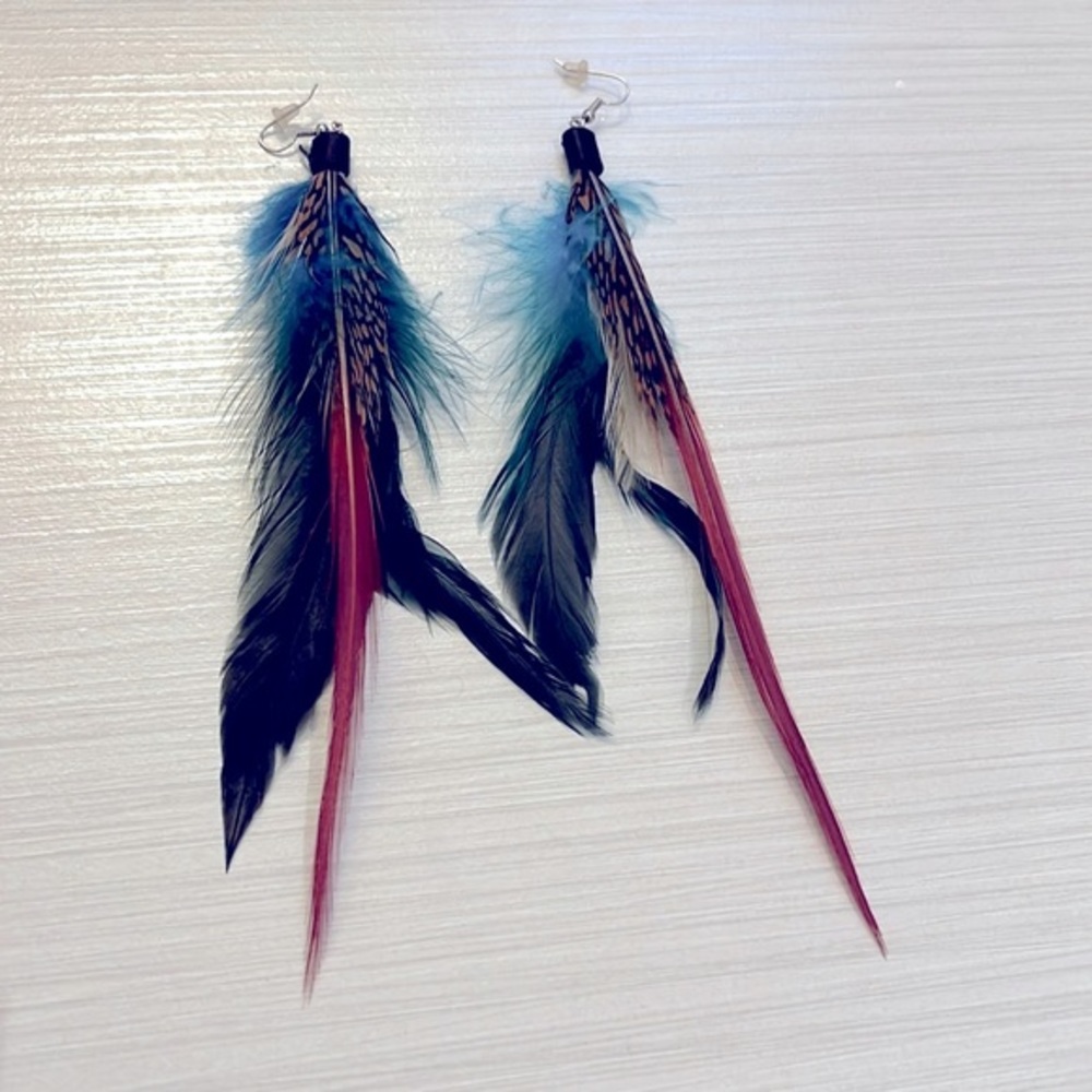 Feather costume, jewelry, earrings